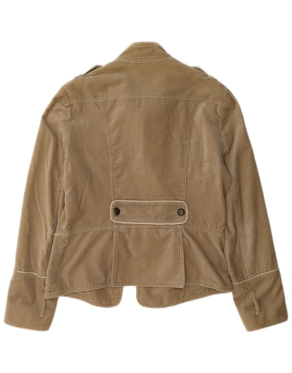 Massimo Dutti Womens Double Breasted Military Blazer Jacket UK 18 XL Beige
