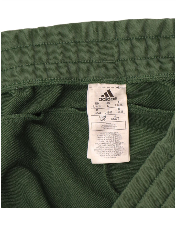 ADIDAS Womens Tracksuit Trousers Joggers UK 16/18 Large  Khaki Polyester