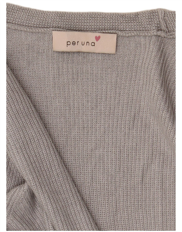 Per Una Womens Open Cardigan Sweater UK 14 Large Grey