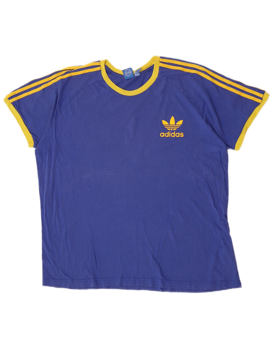 Adidas Mens T-Shirt Top 2XL Blue Cotton