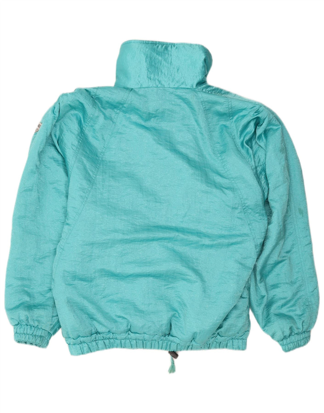 VINTAGE Womens Windbreaker Jacket IT 46 Large Blue Polyamide