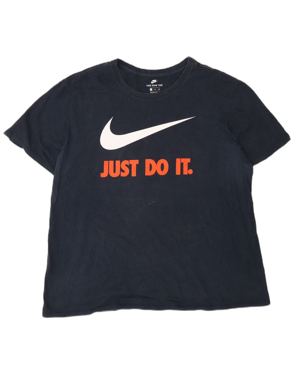 Nike Mens Graphic T-Shirt Top 2XL Navy Blue Cotton Sports