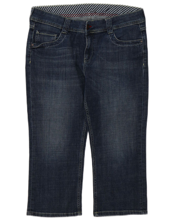 Marks & Spencer Womens Capri Jeans UK 16 Large W34 L21 Navy Blue Cotton