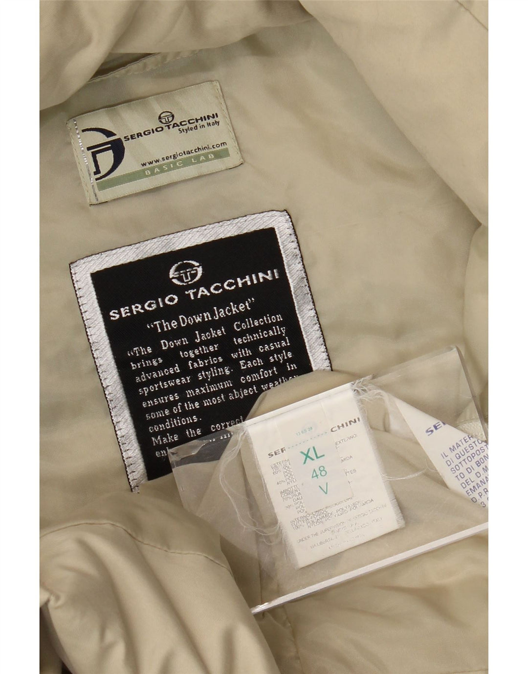 SERGIO TACCHINI Womens Oversized Hooded Padded Coat UK 48 XL Beige