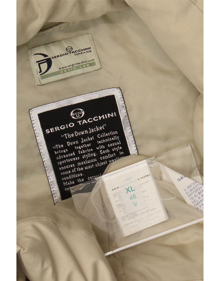 SERGIO TACCHINI Womens Oversized Hooded Padded Coat UK 48 XL Beige