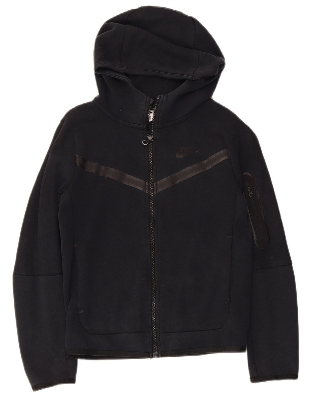 Nike Boys Zip Hoodie Sweater 10-11 Years Medium Black Cotton