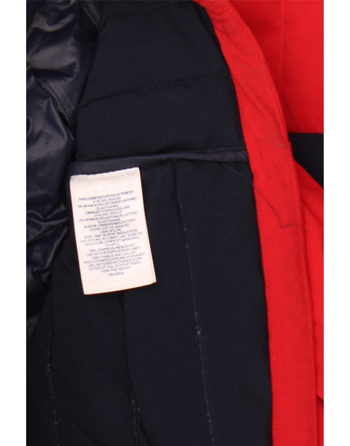 Lands End Mens Padded Jacket UK 38 Medium Red Colourblock Polyester