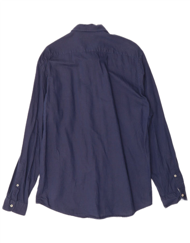 ZARA Mens Relaxed Fit Shirt XL Navy Blue