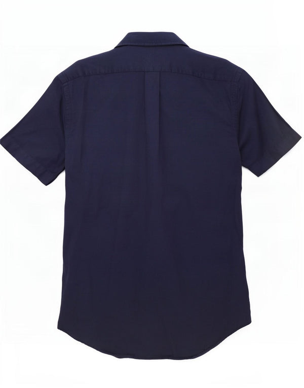 Ralph Lauren Mens Short Sleeve Slim Fit Shirt Small Navy Blue Cotton