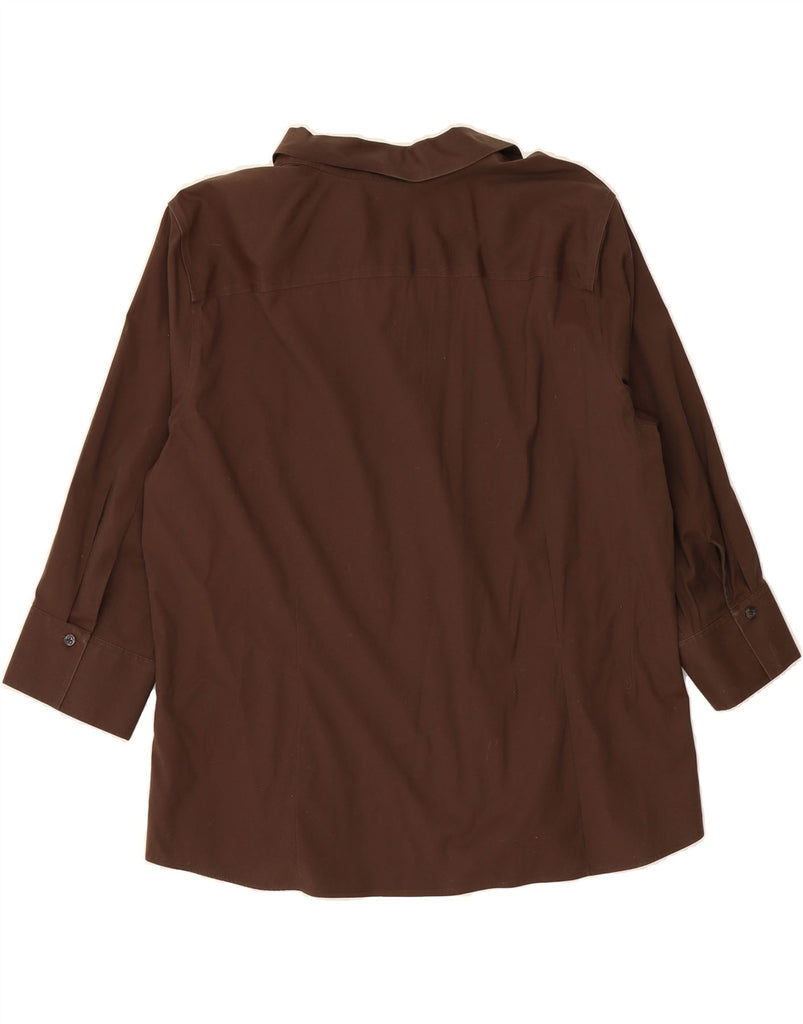 EDDIE BAUER Womens 3/4 Sleeve Shirt UK 20 2XL Brown Cotton Vintage Eddie Bauer and Second-Hand Eddie Bauer from Messina Hembry 