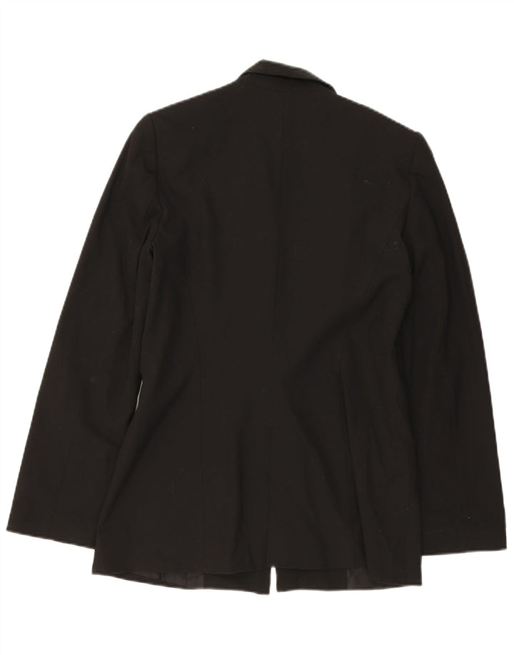 ZARA Womens 1 Button Blazer Jacket UK 12 Medium Black Polyester