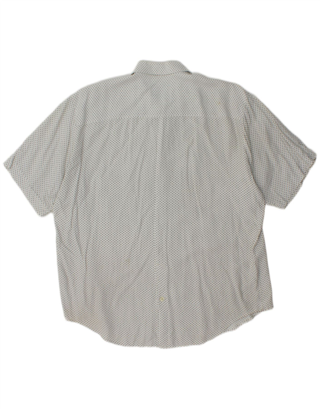 NAZZARENO G. Mens Short Sleeve Shirt Medium White Spotted Viscose