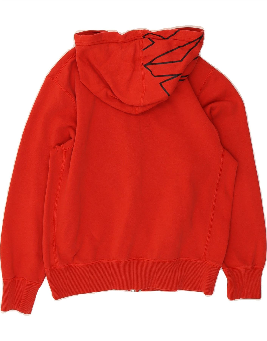 NIKE Boys Graphic Zip Hoodie Sweater 10-11 Years Medium Red Cotton Vintage Nike and Second-Hand Nike from Messina Hembry 