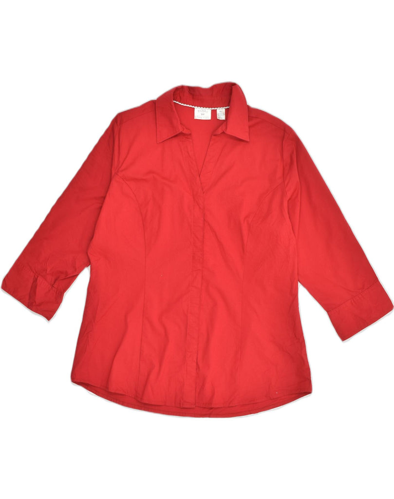 LEE Womens Easy Care 3/4 Sleeve Shirt UK 18 XL Red Cotton | Vintage Lee | Thrift | Second-Hand Lee | Used Clothing | Messina Hembry 