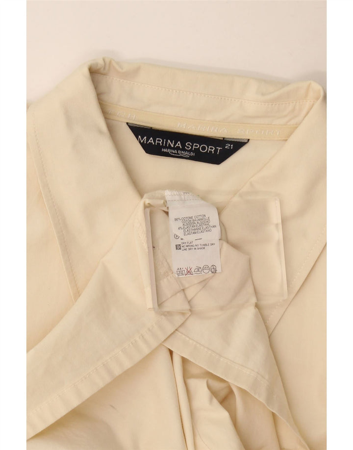 Marina Rinaldi Womens Short Sleeve Shirt Size 21 Medium Beige Cotton