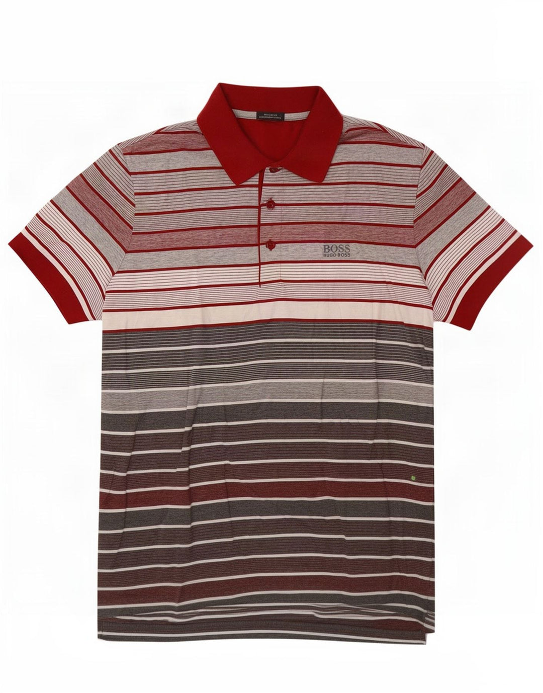 Hugo Boss Mens Regular Fit Polo Shirt Small Red Striped Cotton