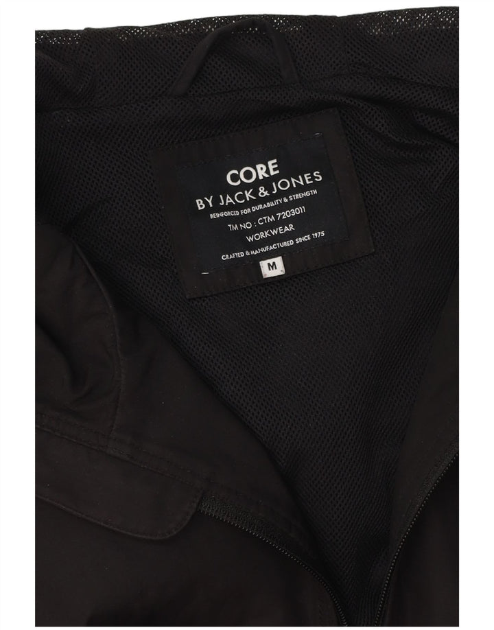 JACK & JONES Mens Hooded Bomber Jacket UK 38 Medium Black