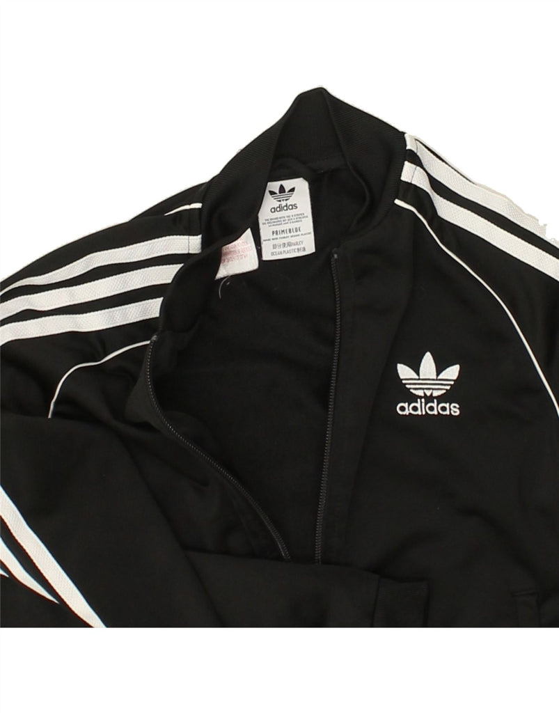 ADIDAS Boys Graphic Tracksuit Top Jacket 12-13 Years Black Polyester | Vintage Adidas | Thrift | Second-Hand Adidas | Used Clothing | Messina Hembry 