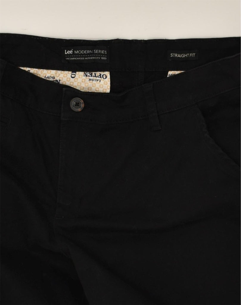 LEE Womens Straight Chino Trousers US 16 2XL W38 L31 Black Cotton | Vintage Lee | Thrift | Second-Hand Lee | Used Clothing | Messina Hembry 