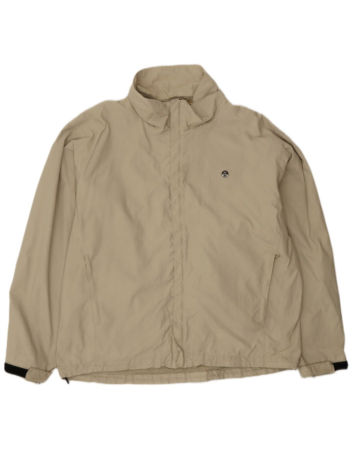North Sails Mens Rain Jacket UK 44 2XL Beige Polyamide