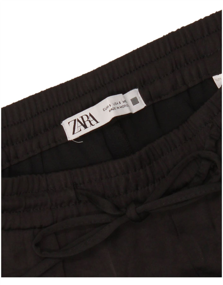 Zara Womens Straight Cargo Trousers Small W27 L31 Black