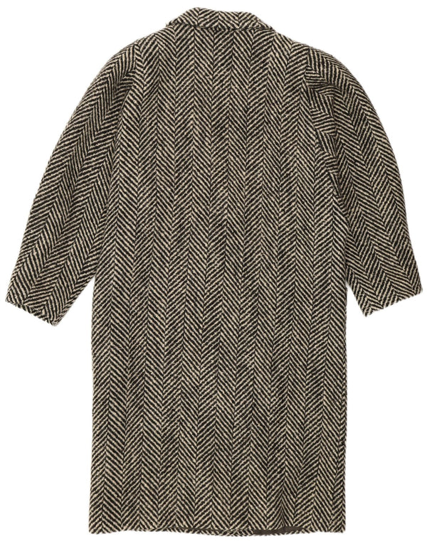 LANIFICO CAMPORE Womens Double Breasted Coat IT 44 Medium Black