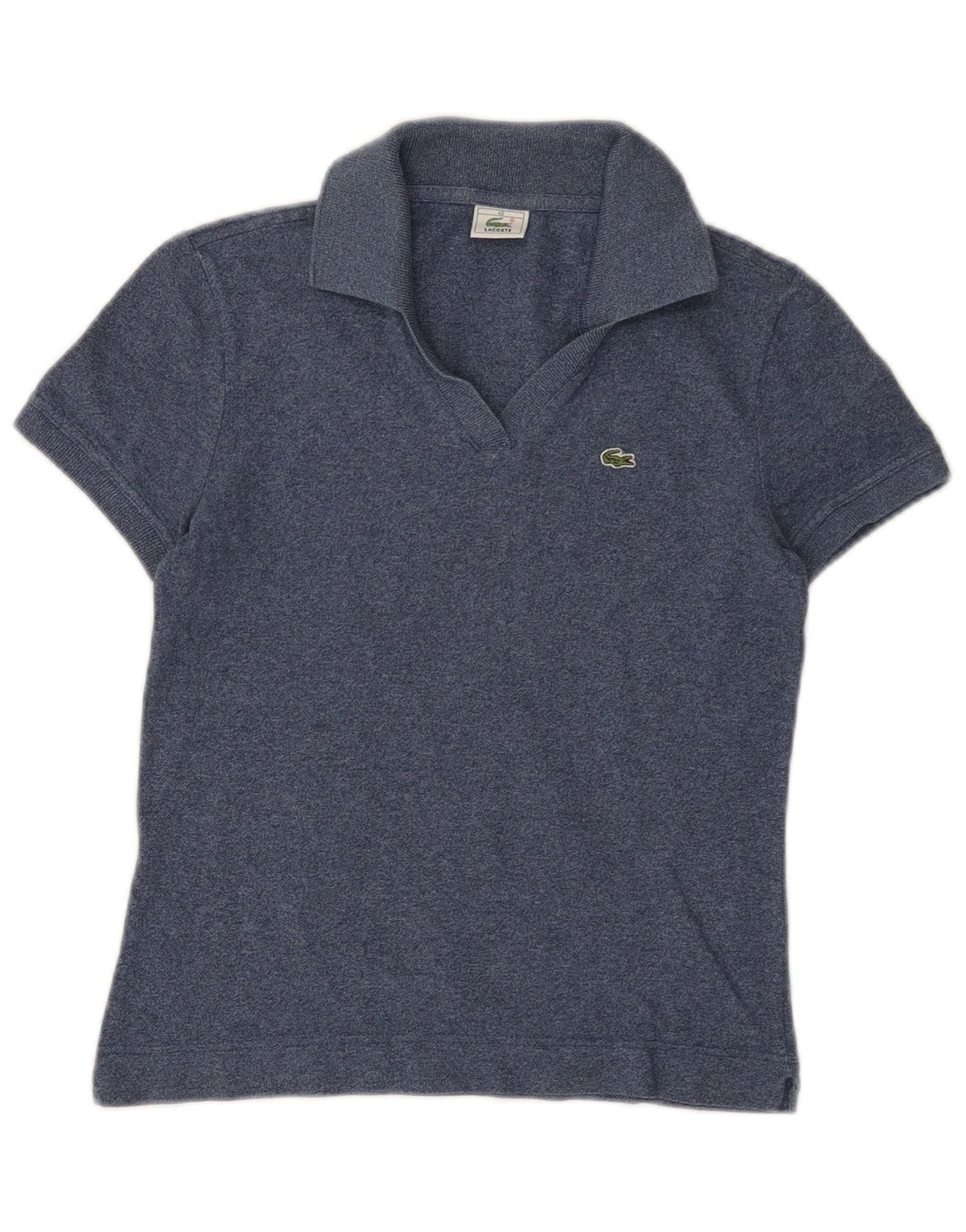 Lacoste Womens Polo Shirt Size 40 Medium Navy Blue Flecked Cotton