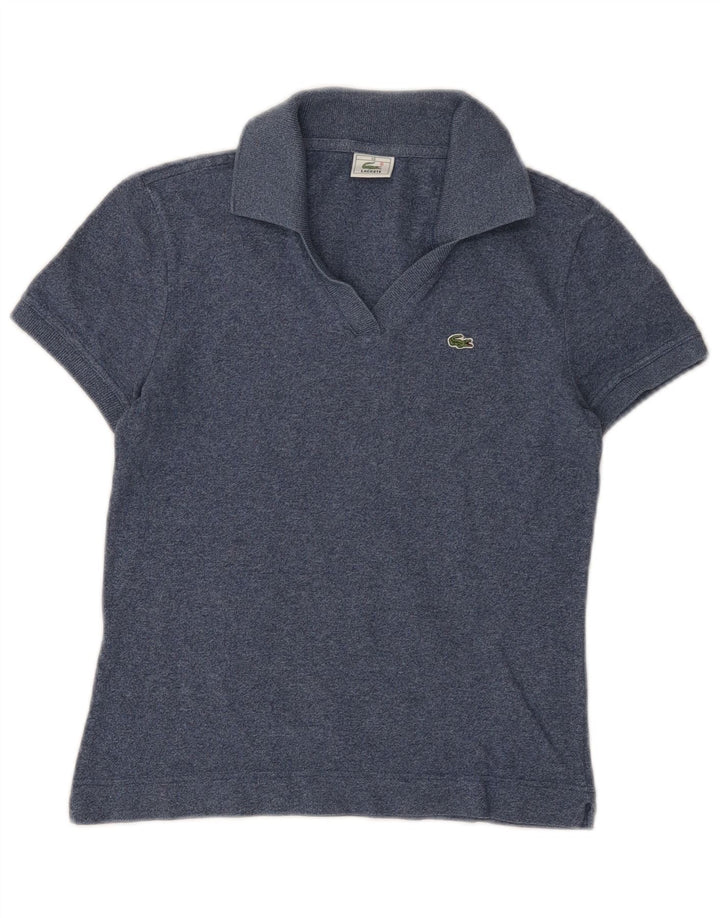 Lacoste Womens Polo Shirt Size 40 Medium Navy Blue Flecked Cotton