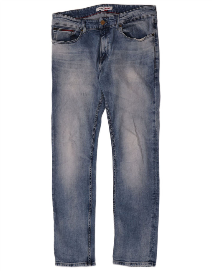 Tommy Hilfiger Mens Slim Jeans W34 L32 Blue Cotton