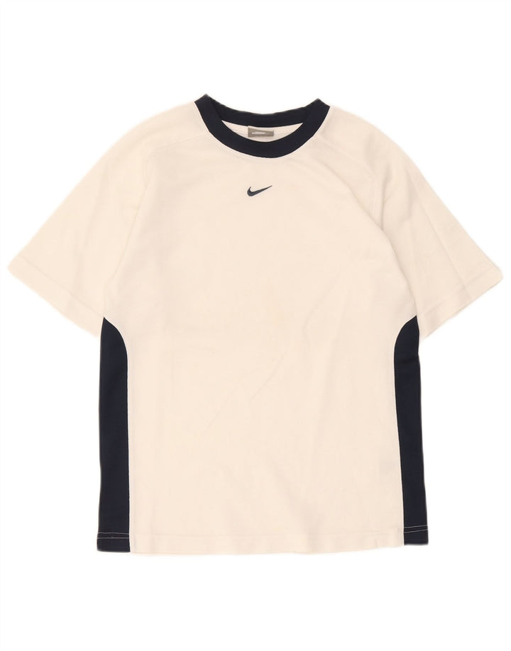 Nike Boys T-Shirt Top 10-11 Years Medium White Colourblock Polyester