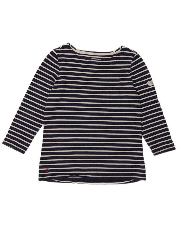 Joules Womens Regular Fit Top 3/4 Sleeve UK 10 Small Navy Blue Striped
