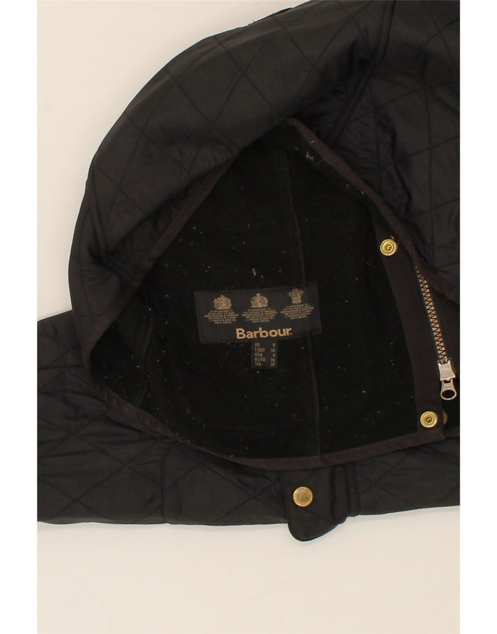 BARBOUR Womens Quilted Jacket UK 8 Small  Black Vintage Barbour and Second-Hand Barbour from Messina Hembry 