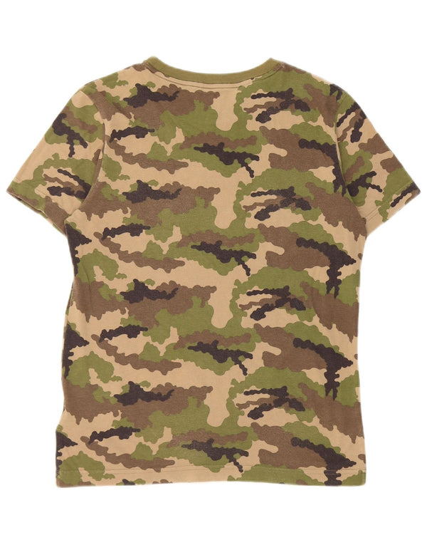 Adidas Boys Graphic T-Shirt Top 12-13 Years Khaki Camouflage Cotton