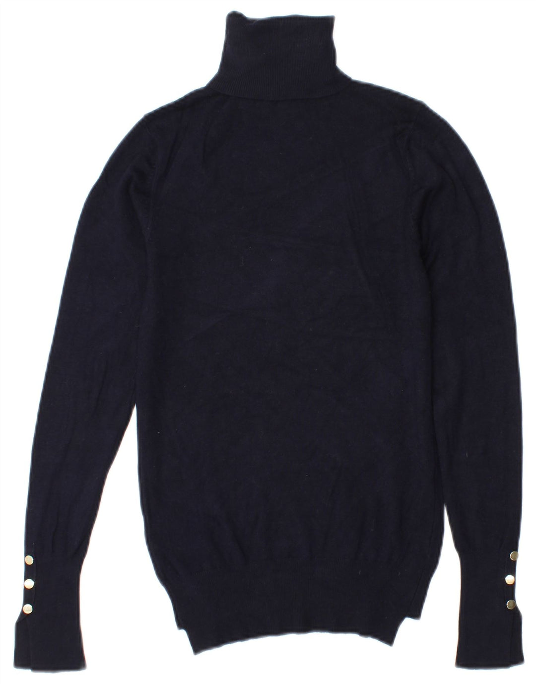Zara Womens Roll Neck Jumper Sweater UK 10 Small Navy Blue