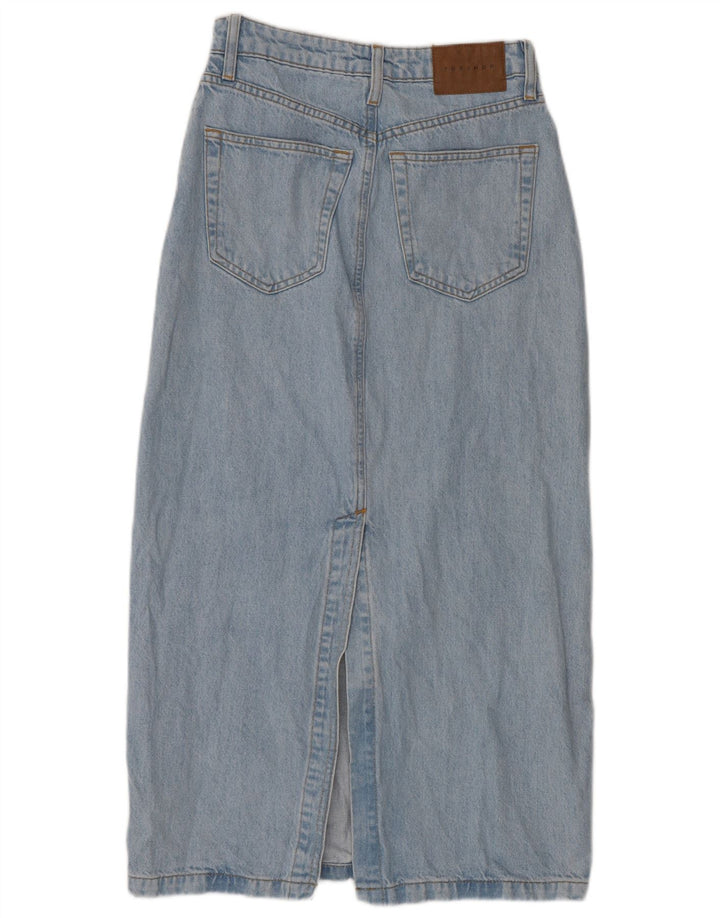 Topshop Womens Denim Skirt UK 8 Small W26  Blue