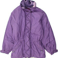 BELFE & BELFE Womens Loose Fit Padded Jacket UK 14 Medium Purple Polyester Vintage Belfe & Belfe and Second-Hand Belfe & Belfe from Messina Hembry 