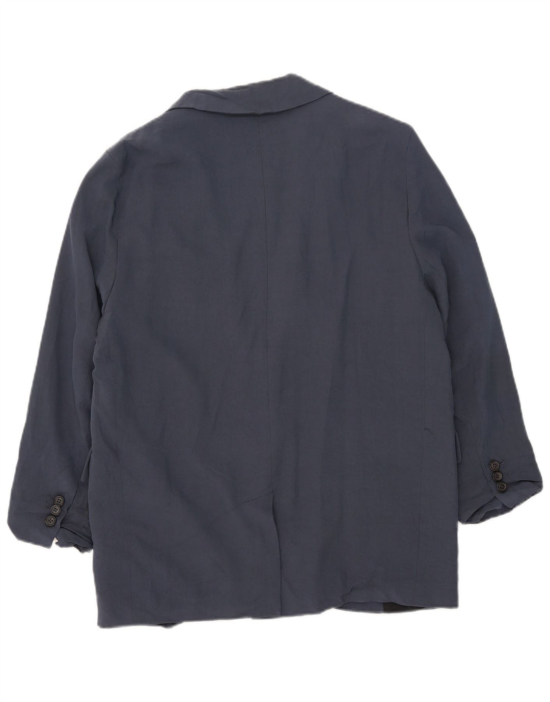 Zara Womens 1 Button Oversized Blazer Jacket UK 10 Small Navy Blue Viscose