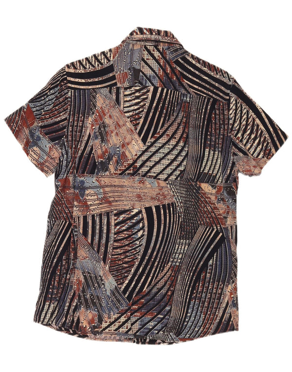 VINTAGE Mens Short Sleeve Shirt Small Multicoloured Striped