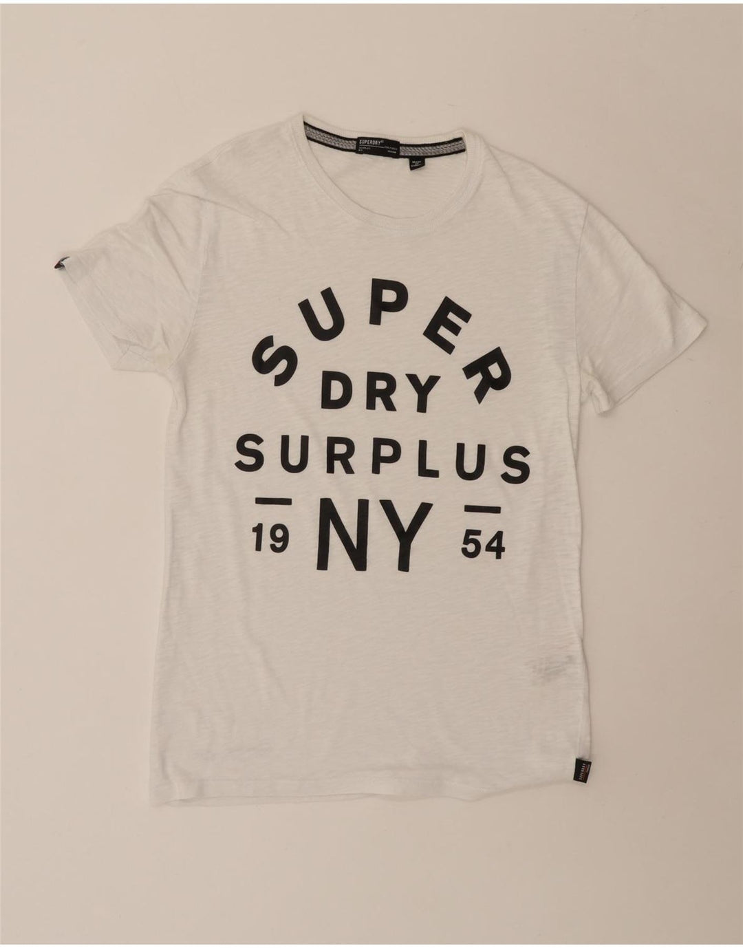 SUPERDRY Mens Graphic T-Shirt Top Medium White Cotton