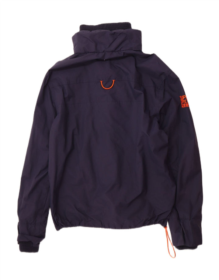 SUPERDRY Womens Windcheater Windbreaker Jacket UK 18 XL Navy Blue Nylon