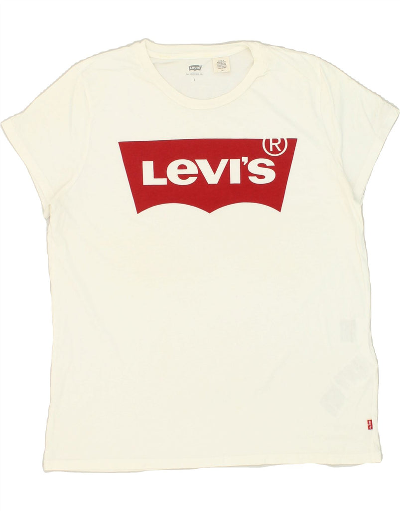 LEVI'S Mens Graphic T-Shirt Top Large White Cotton | Vintage Levi's | Thrift | Second-Hand Levi's | Used Clothing | Messina Hembry 