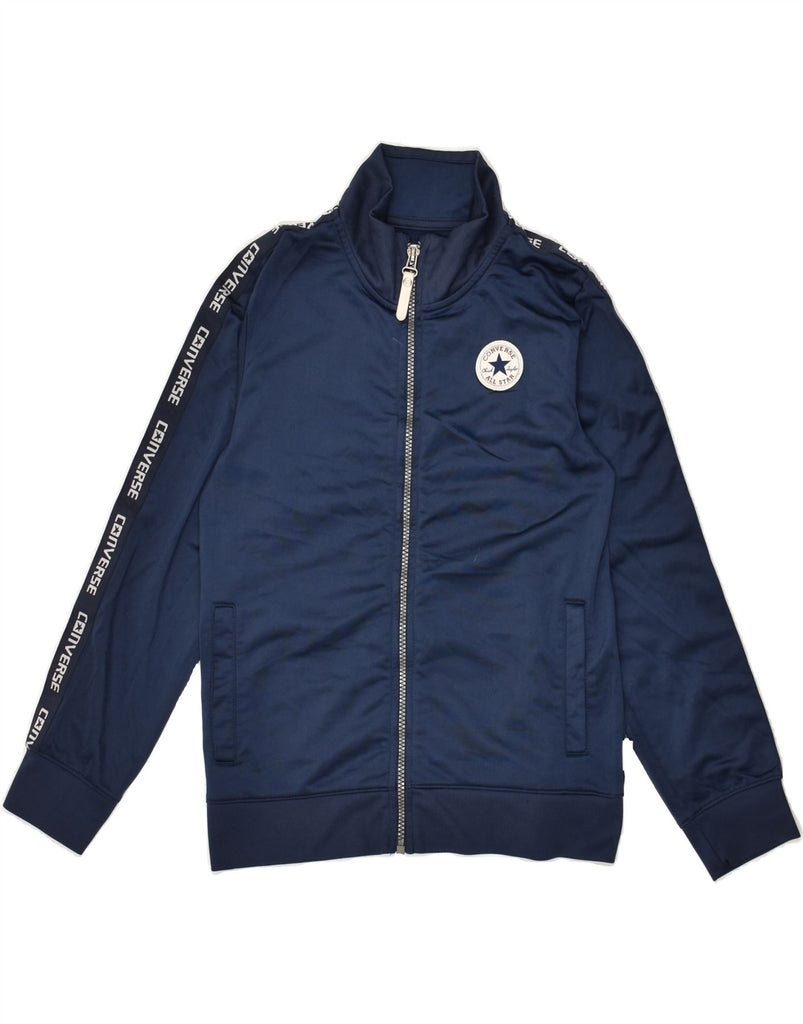 CONVERSE Boys Tracksuit Top Jacket 10-11 Years Medium Navy Blue Polyester | Vintage Converse | Thrift | Second-Hand Converse | Used Clothing | Messina Hembry 