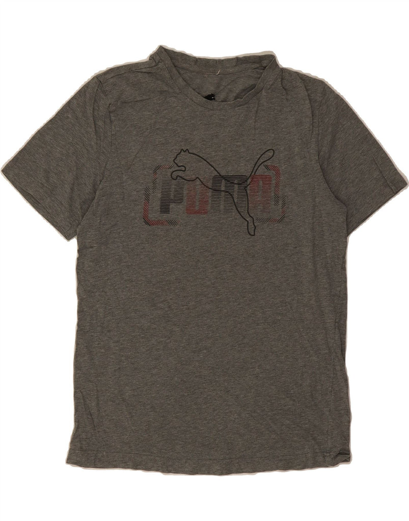 PUMA Womens Graphic T-Shirt Top UK 12 Medium Grey Cotton Vintage Puma and Second-Hand Puma from Messina Hembry 