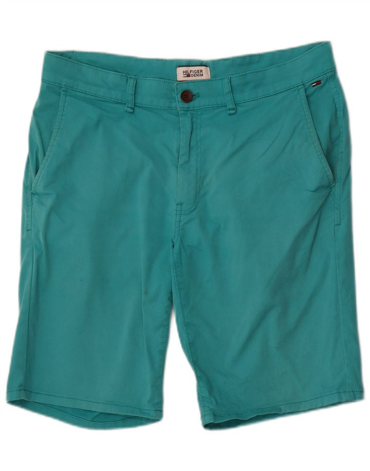 Tommy Hilfiger Mens Chino Shorts W33 Medium Turquoise Cotton