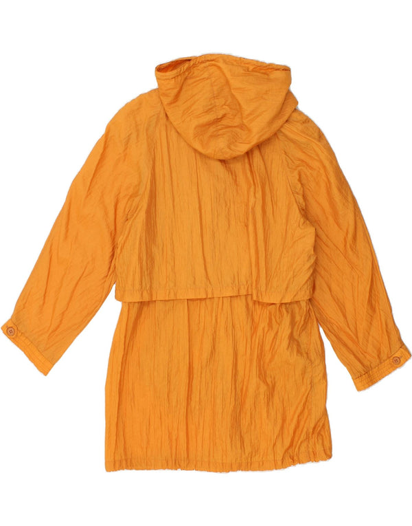 VINTAGE Womens Loose Fit Hooded Raincoat EU 40 Medium Yellow