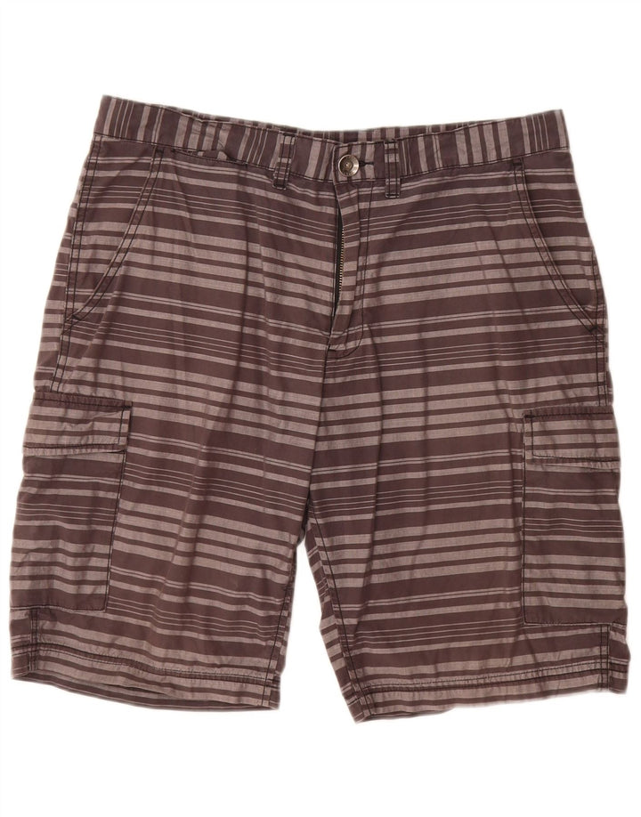 Dkny Mens Cargo Shorts W33 Medium Grey Striped Cotton