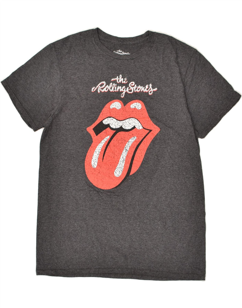 VINTAGE Mens Rolling Stones Graphic T-Shirt Top Medium Grey Cotton Vintage Vintage and Second-Hand Vintage from Messina Hembry 