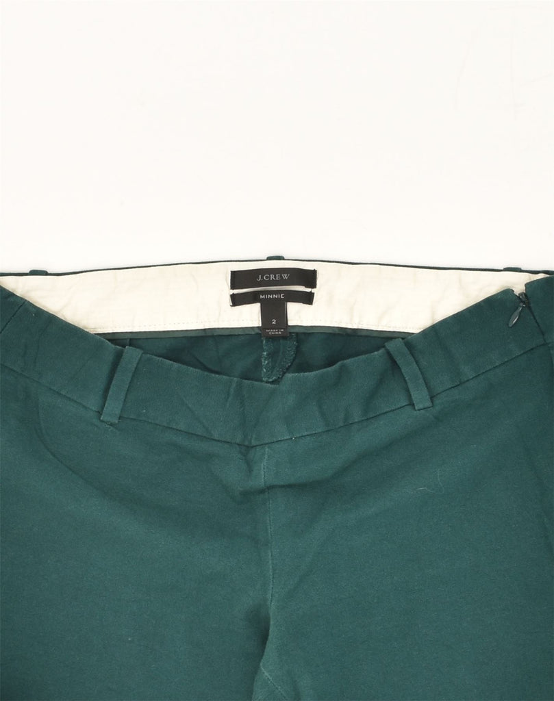 J. CREW Womens Minnie Slim Casual Trousers US 2 XS W30 L25 Green Cotton | Vintage J. Crew | Thrift | Second-Hand J. Crew | Used Clothing | Messina Hembry 