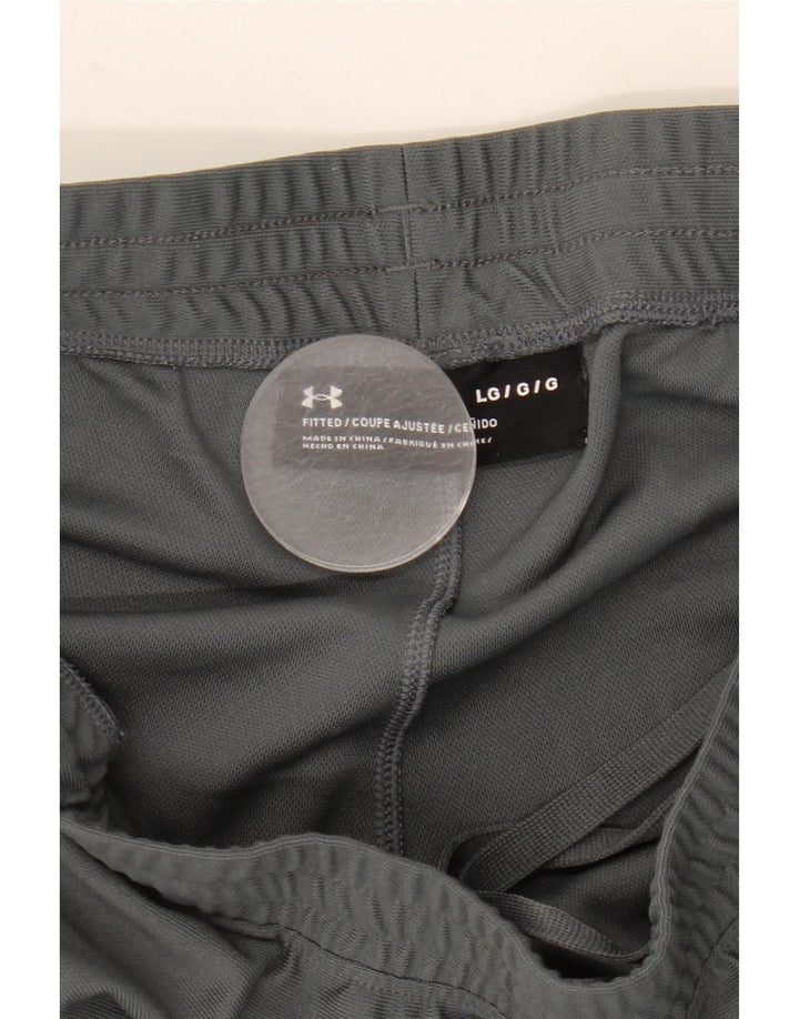 UNDER ARMOUR Mens Fitted Tracksuit Trousers Large Grey Colourblock