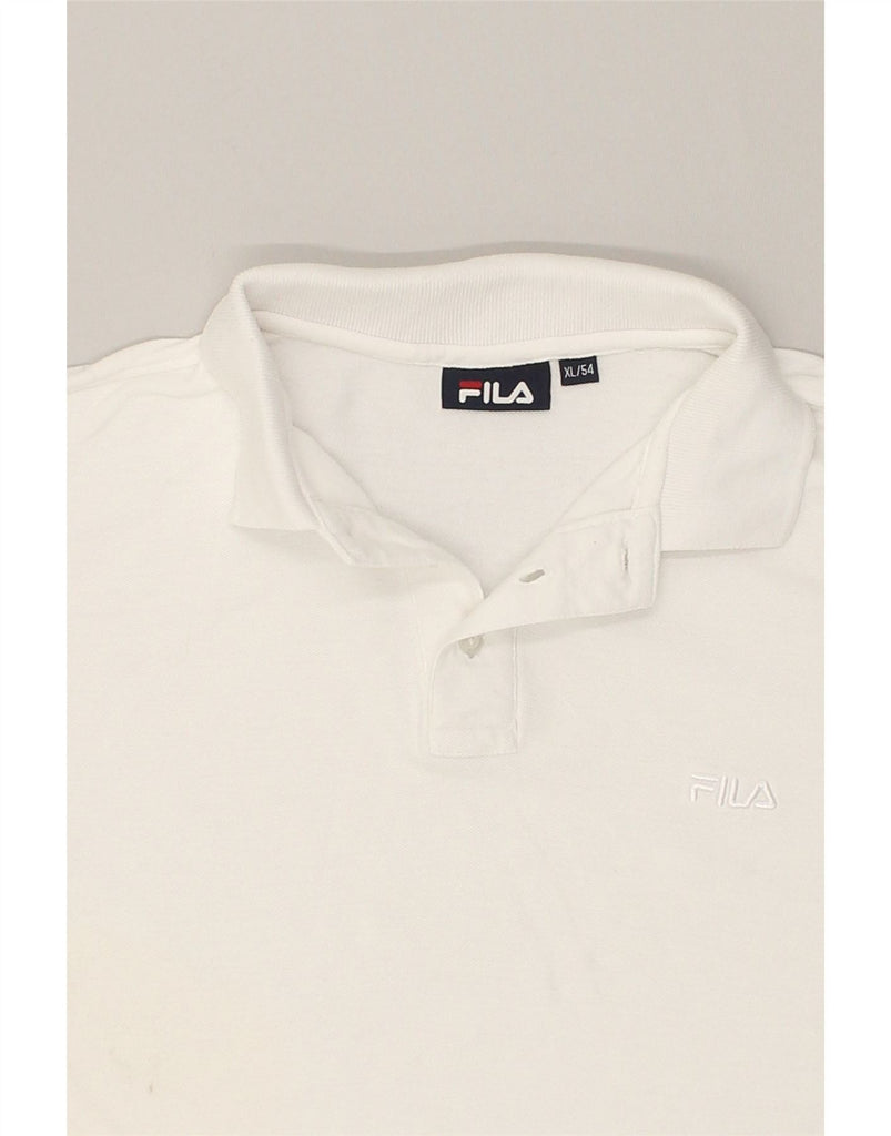 FILA Mens Polo Shirt IT 54 XL White Cotton | Vintage Fila | Thrift | Second-Hand Fila | Used Clothing | Messina Hembry 